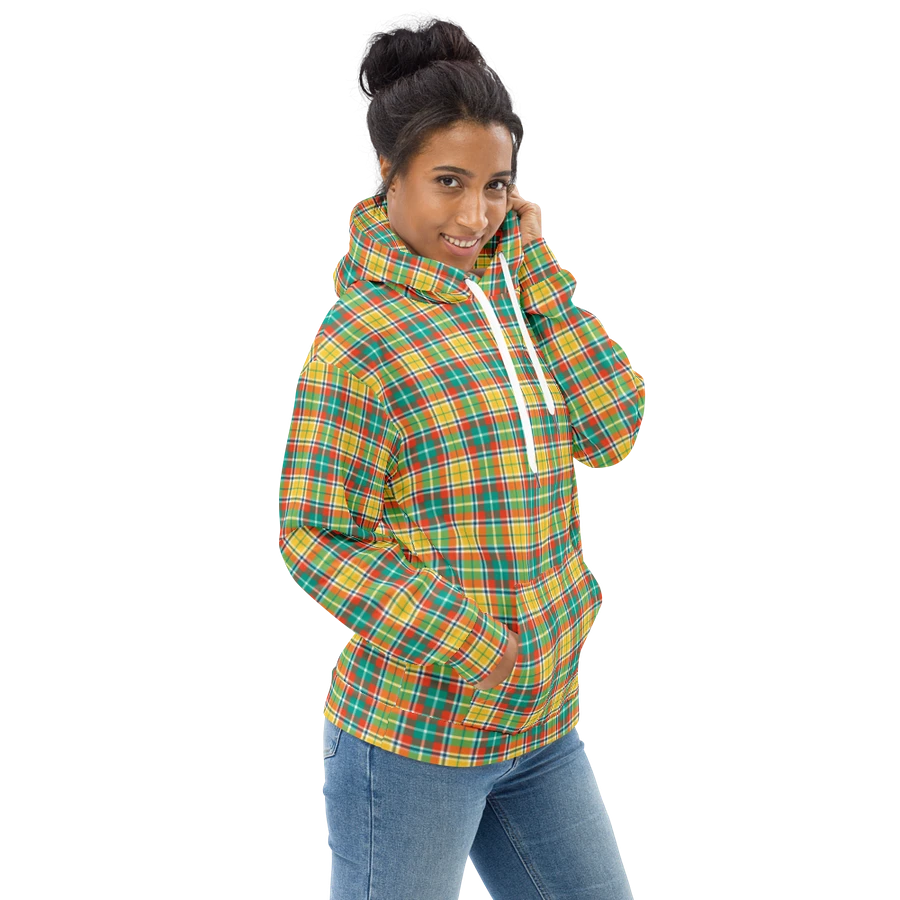 Yellow and Seafoam Green Plaid Hoodie product image (1)