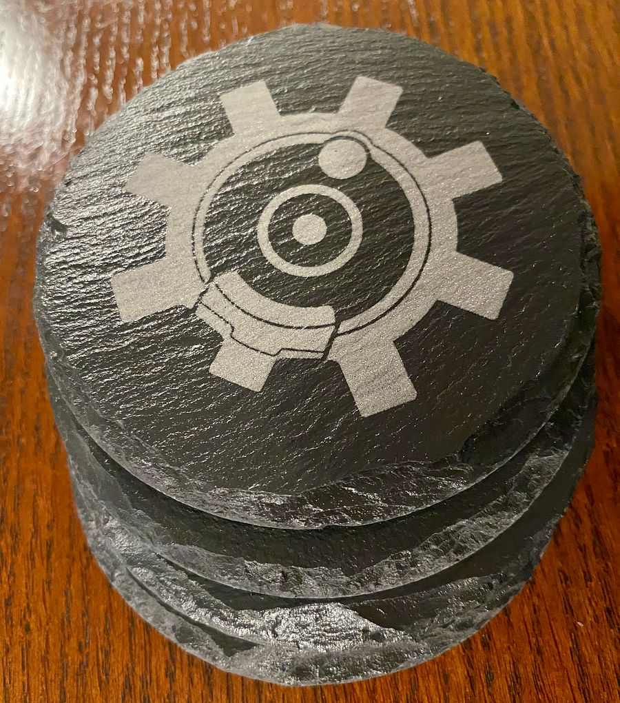 AR-15 Bolt Face logo - Slate Coasters - Set of 4 Custom Laser Engraved product image (2)