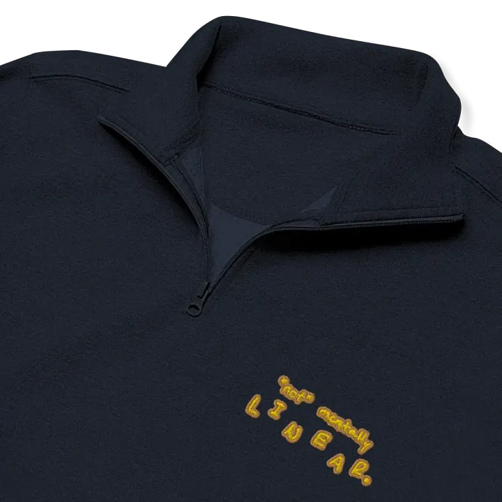 *not* mentally linear. (honey design) embroidered quarter zip product image (1)