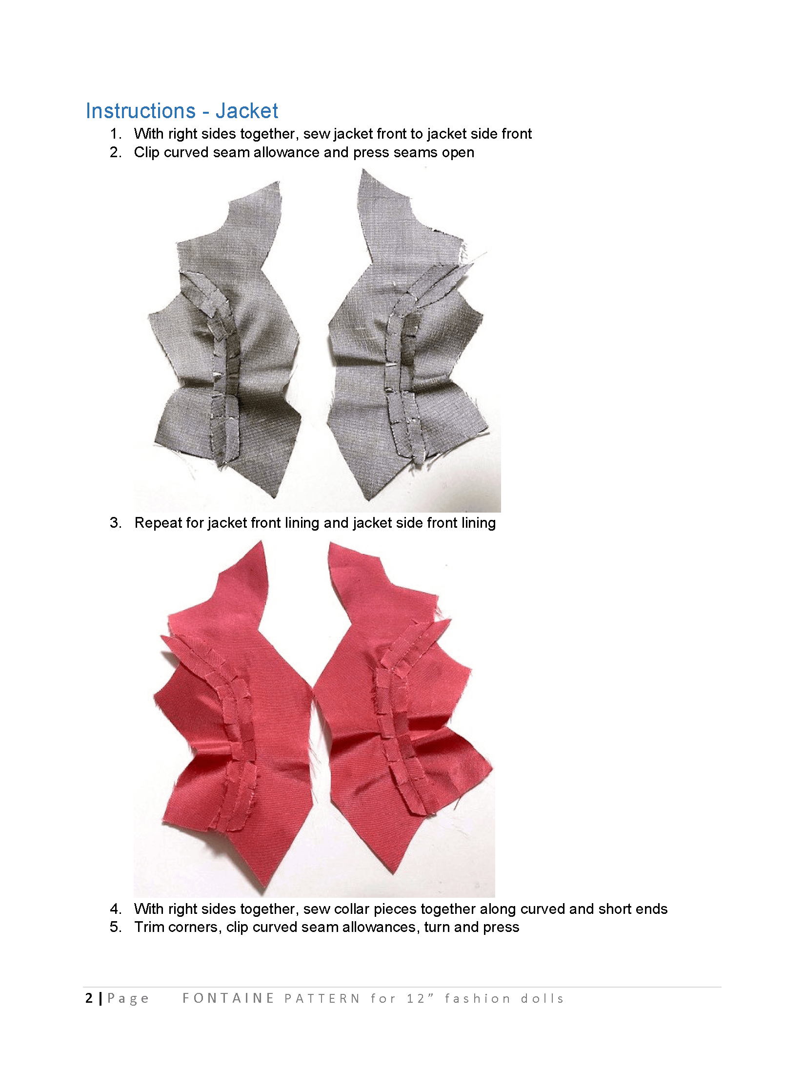 Fontaine sewing pattern for 12" fashion dolls product image (3)