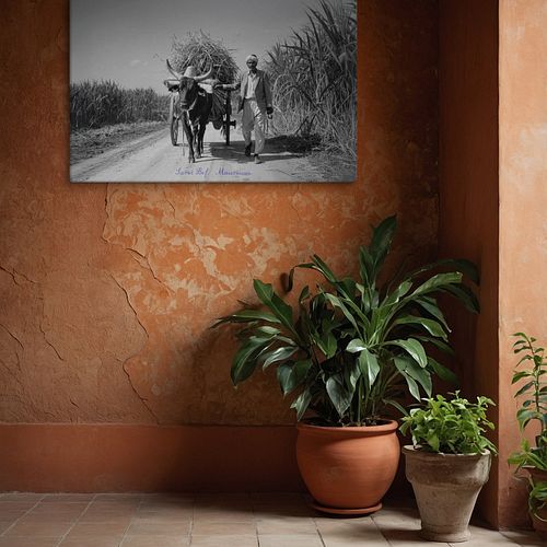 High quality remastered photo of an indentured labourer in Mauritius printed on Canvas. _______________
Available in differen...