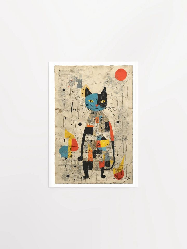 'Sebastian' by Edward Martin-Collage Cat Abstract Art Poster product image (2)