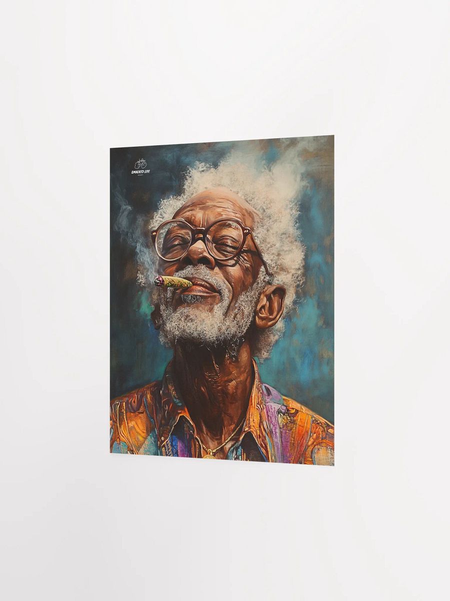Elderly Black Man Smoking Blunt -Unframed Poster product image (2)
