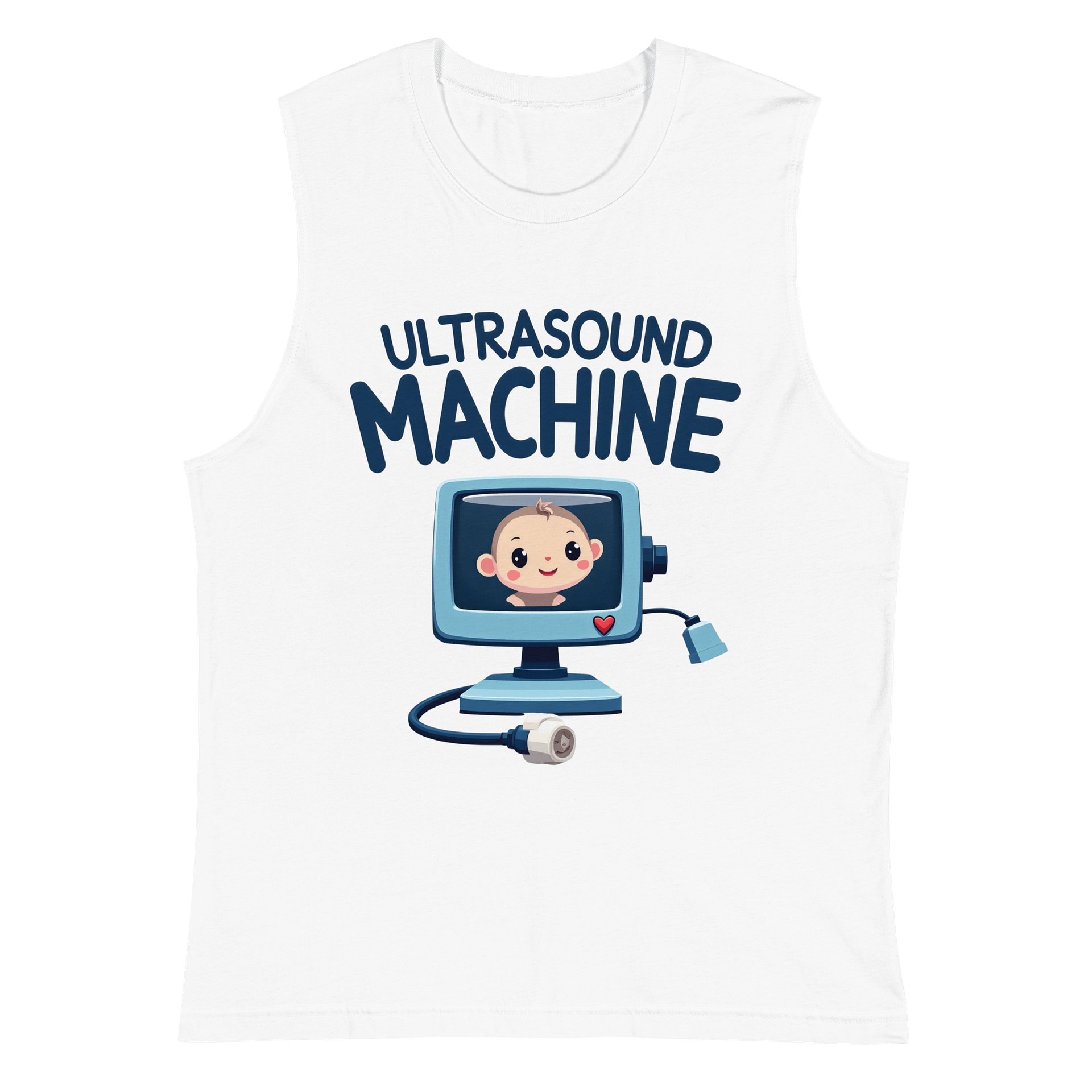Smiling Baby Ultrasound Cartoon Muscle Tank product image (2)