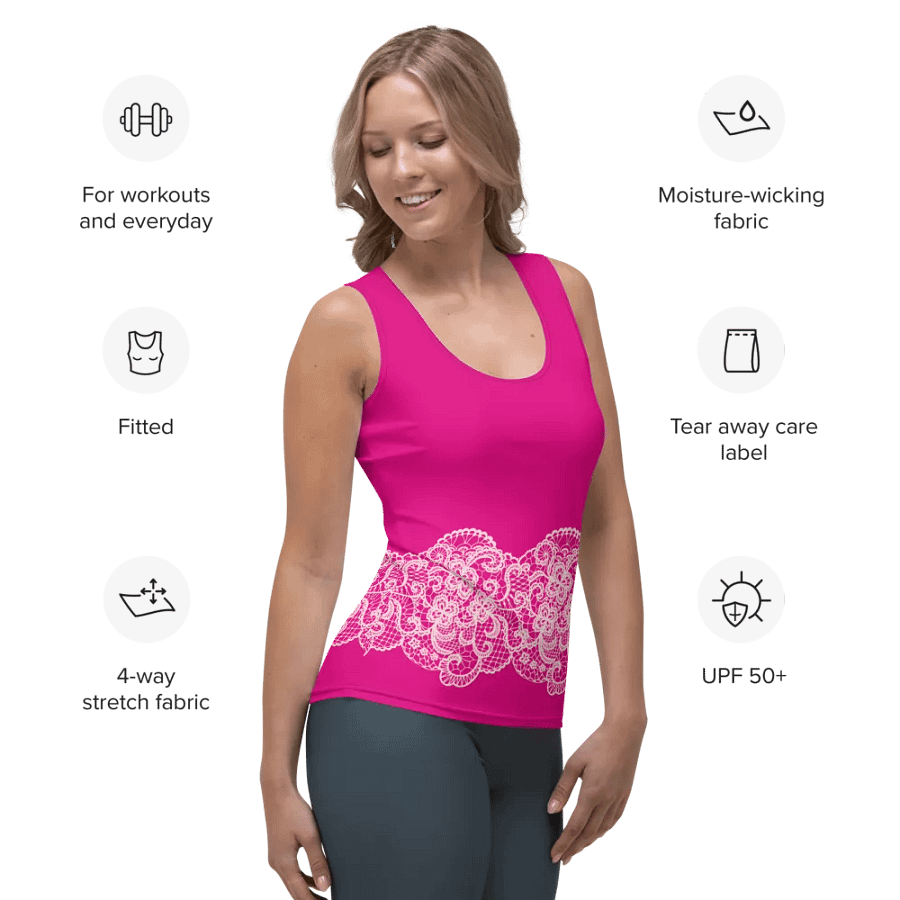 Lace Pink Premium Sportswear Tank Top product image (7)