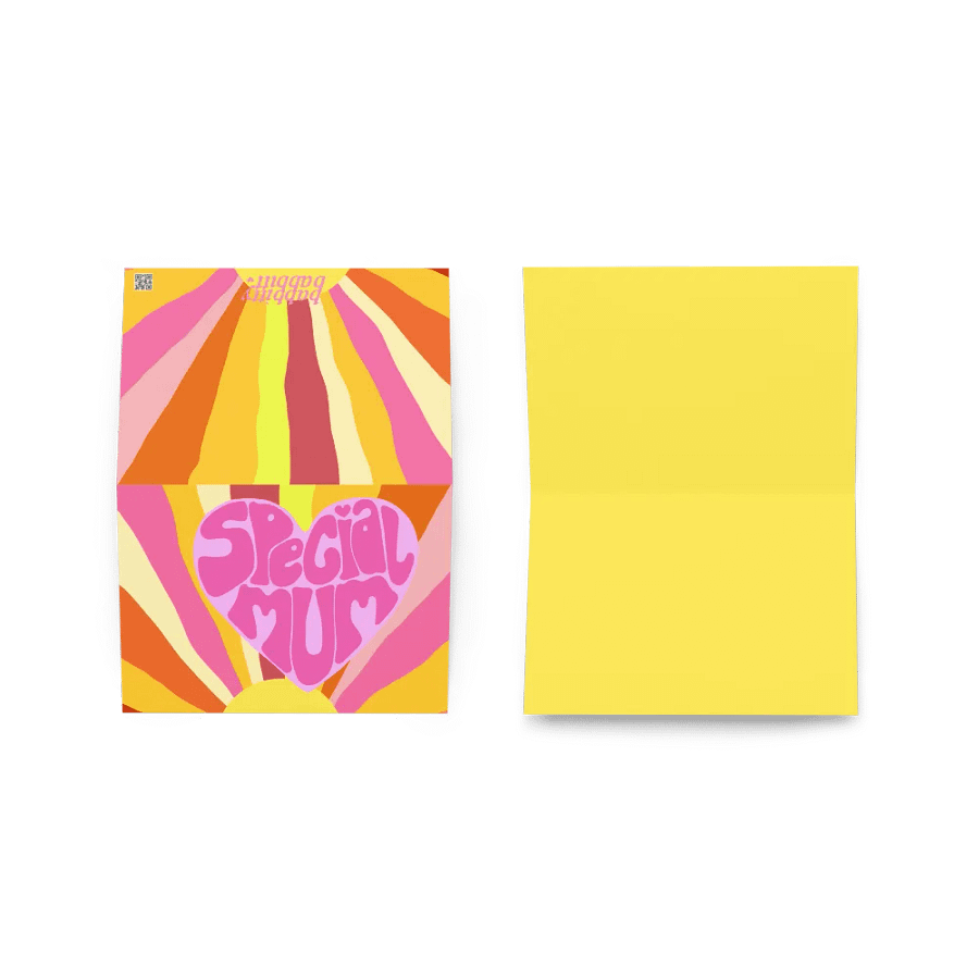 Special Mum pink retro landscape greetings card product image (4)