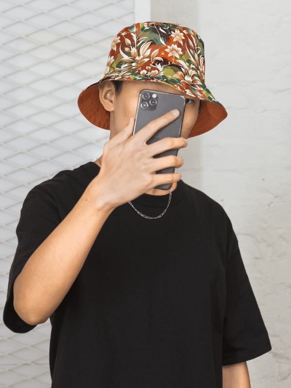 Whispering Garden Earth tone Painted Bucket Hat product image (1)