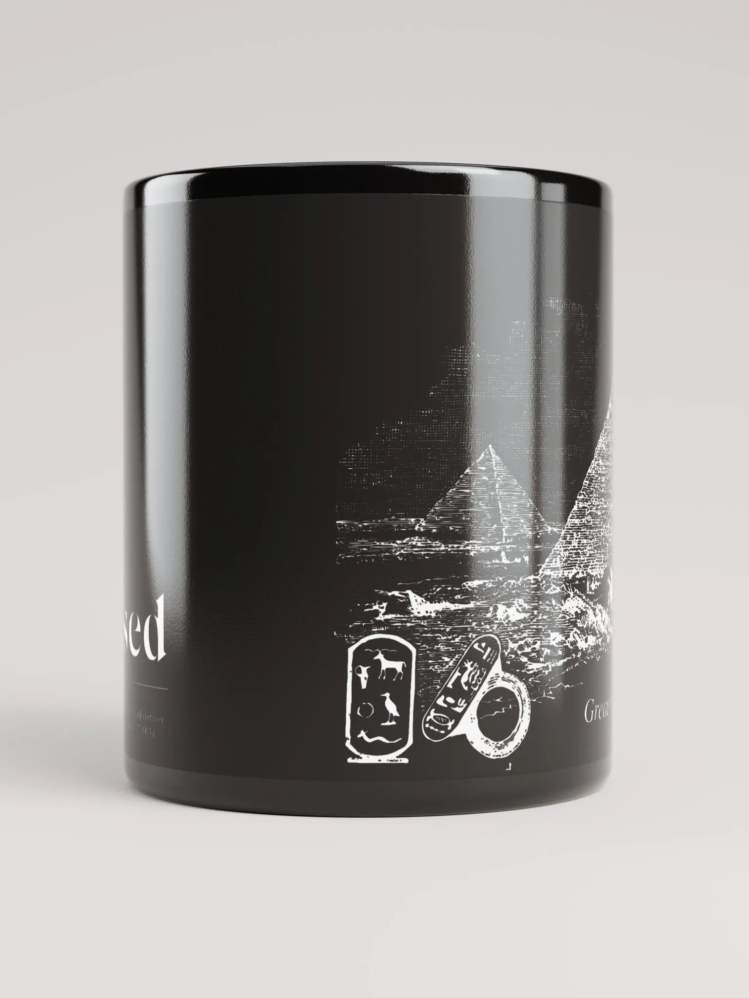 Great Pyramid of Giza, Scientific Illustration - Mug, Black product image (5)