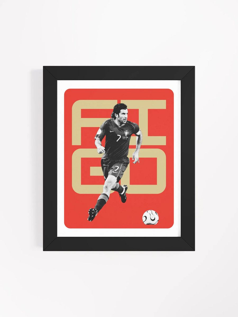 Luís Figo BW Portugal Name Art Framed Print product image (3)
