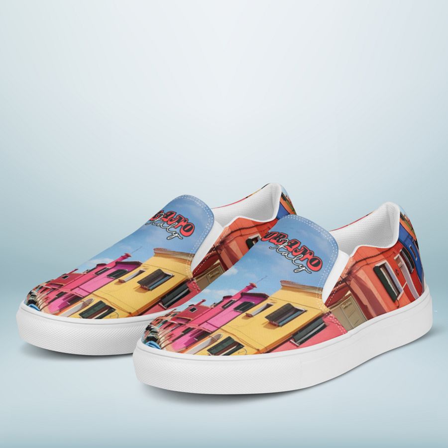 Burano Italy All Over Print Slip On Canvas Shoes product image (10)