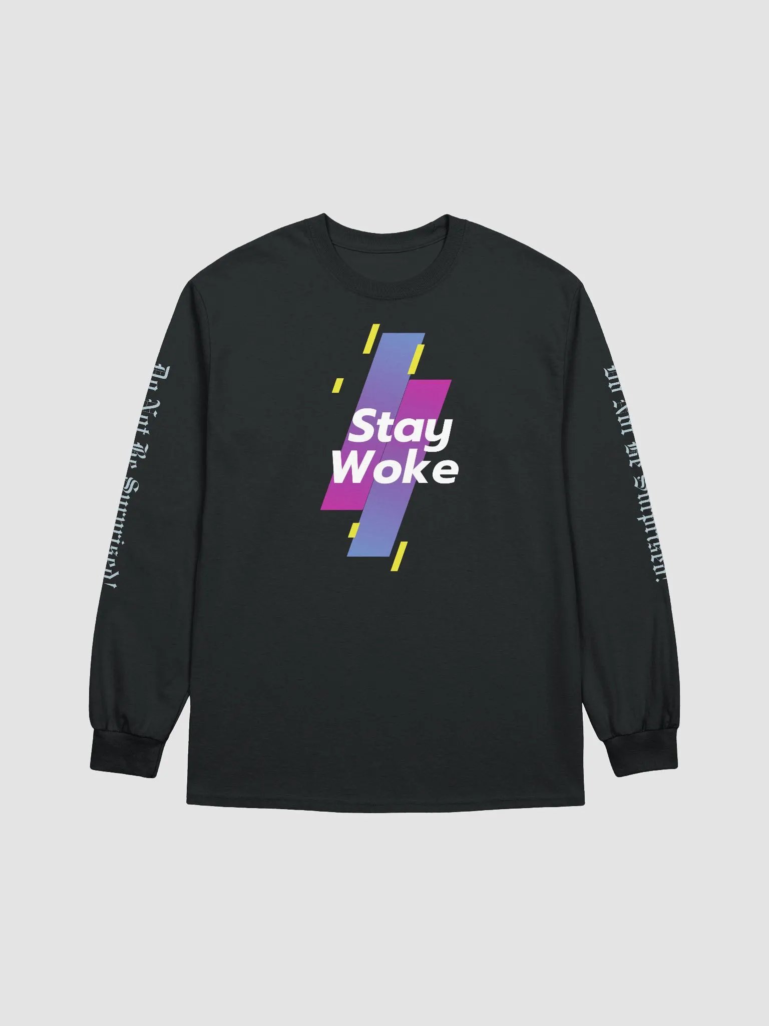 Stay Woke Long Heavy Sleeved Tees Desinged by Anopa Silver product image (1)