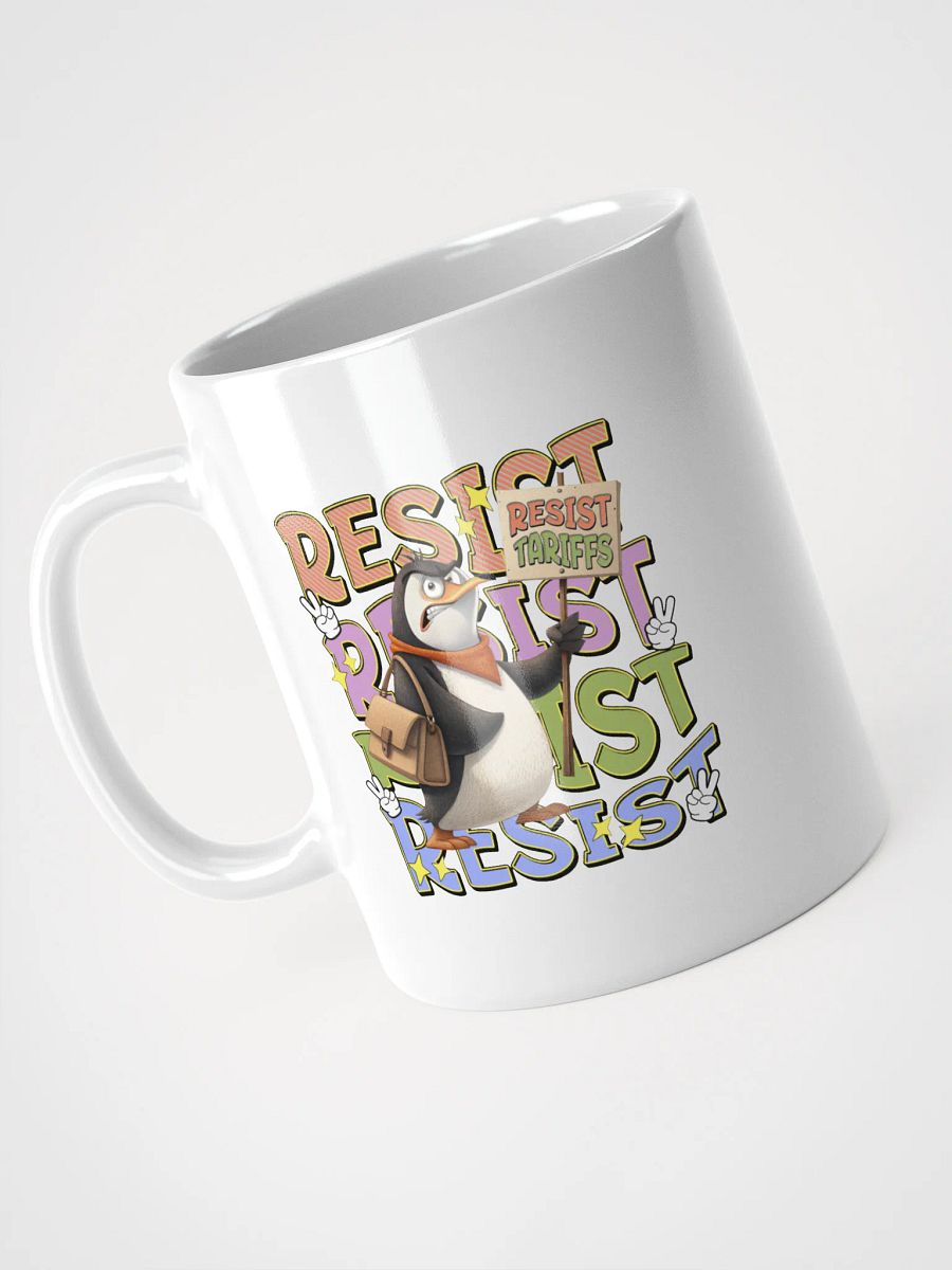Resist Tariffs Penguin Determined Protest Mug product image (2)