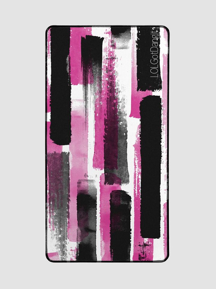 Pink and black abstract desk mat product image (2)