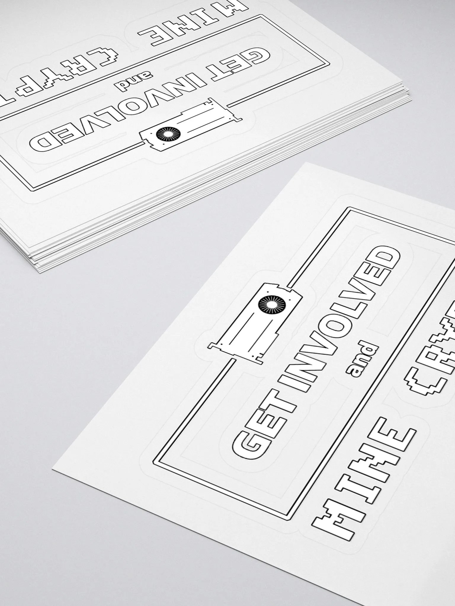 Get Involved, Mine Crypto - White Stickers product image (4)