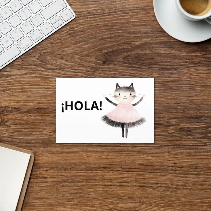 Hola! Pretty in Pink Kitty Greeting Card product image (9)