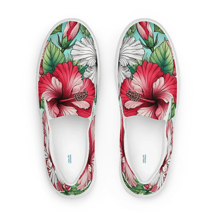 Women's Slip-On Canvas Shoes | KI-Design des Hibiskus-Mandala-Motivs product image (2)