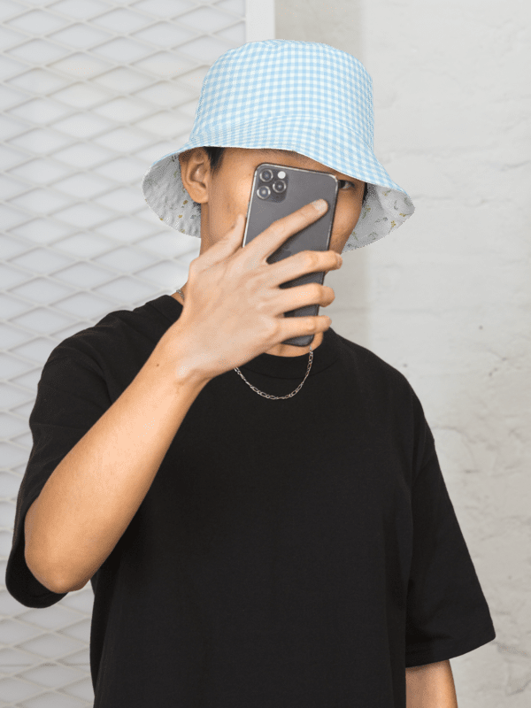 COTTAGE FLOWERS WHITE GINGHAM Reversible Bucket Hat - Wendehut fürs Festival product image (4)