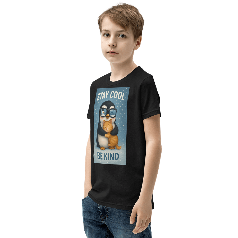 Chill Penguin & Cat Youth Tee product image (5)