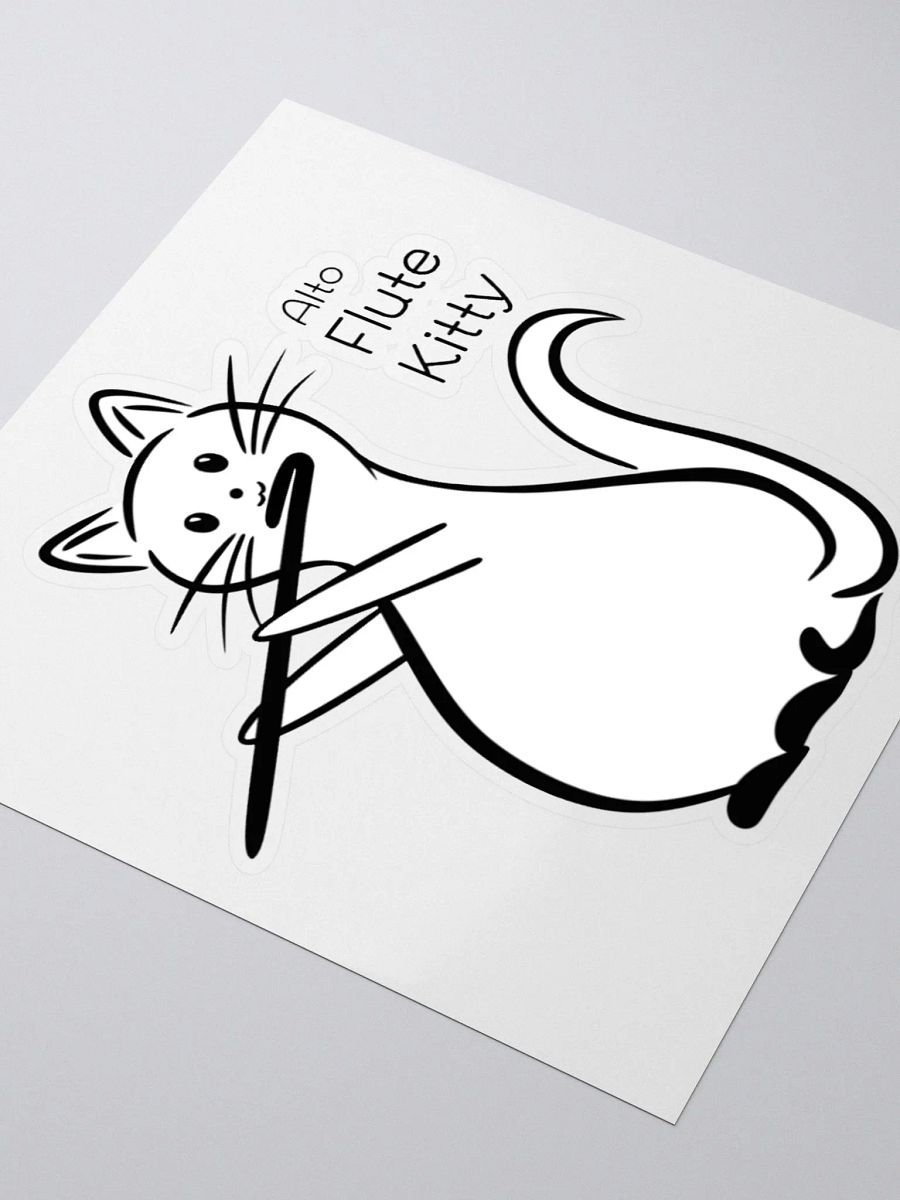 Whimsical Kiss Cut Alto Flute Kitty Sticker product image (3)