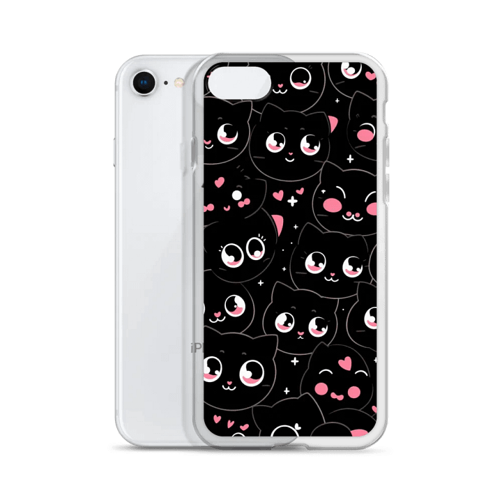 Whimsical Black Cat Faces iPhone® Case product image (51)