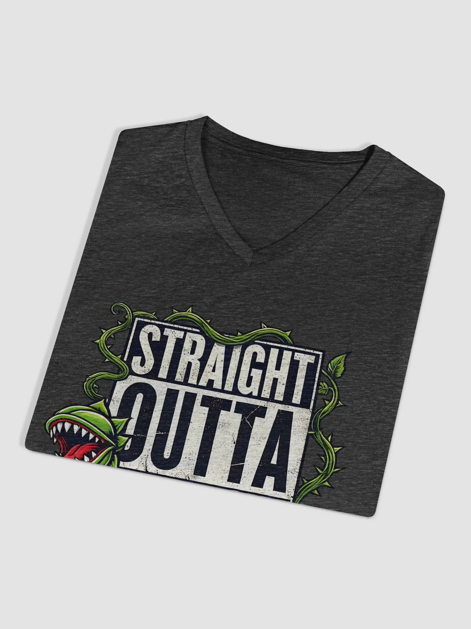 Straight Outta Skid Row Little Shop of Horrors V-Neck T-Shirt – Women's Relaxed Broadway Tee product image (3)