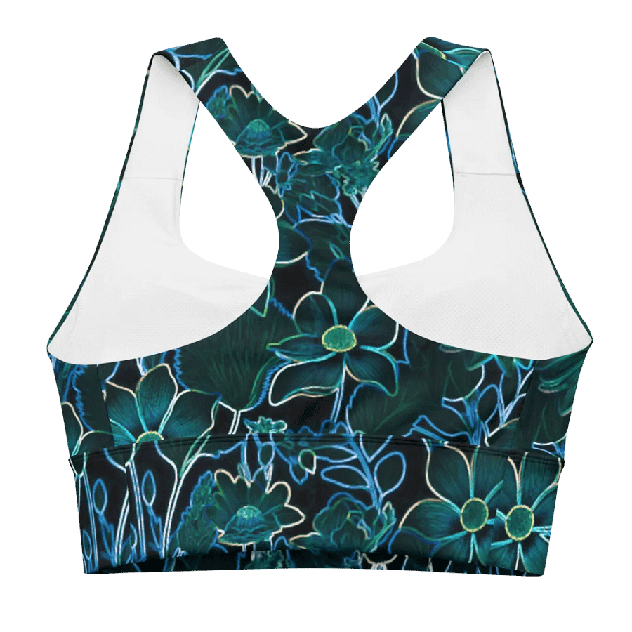 Trippy Floral Teal/All-Over Print Longline Sports Bra by Sublicolor product image (2)