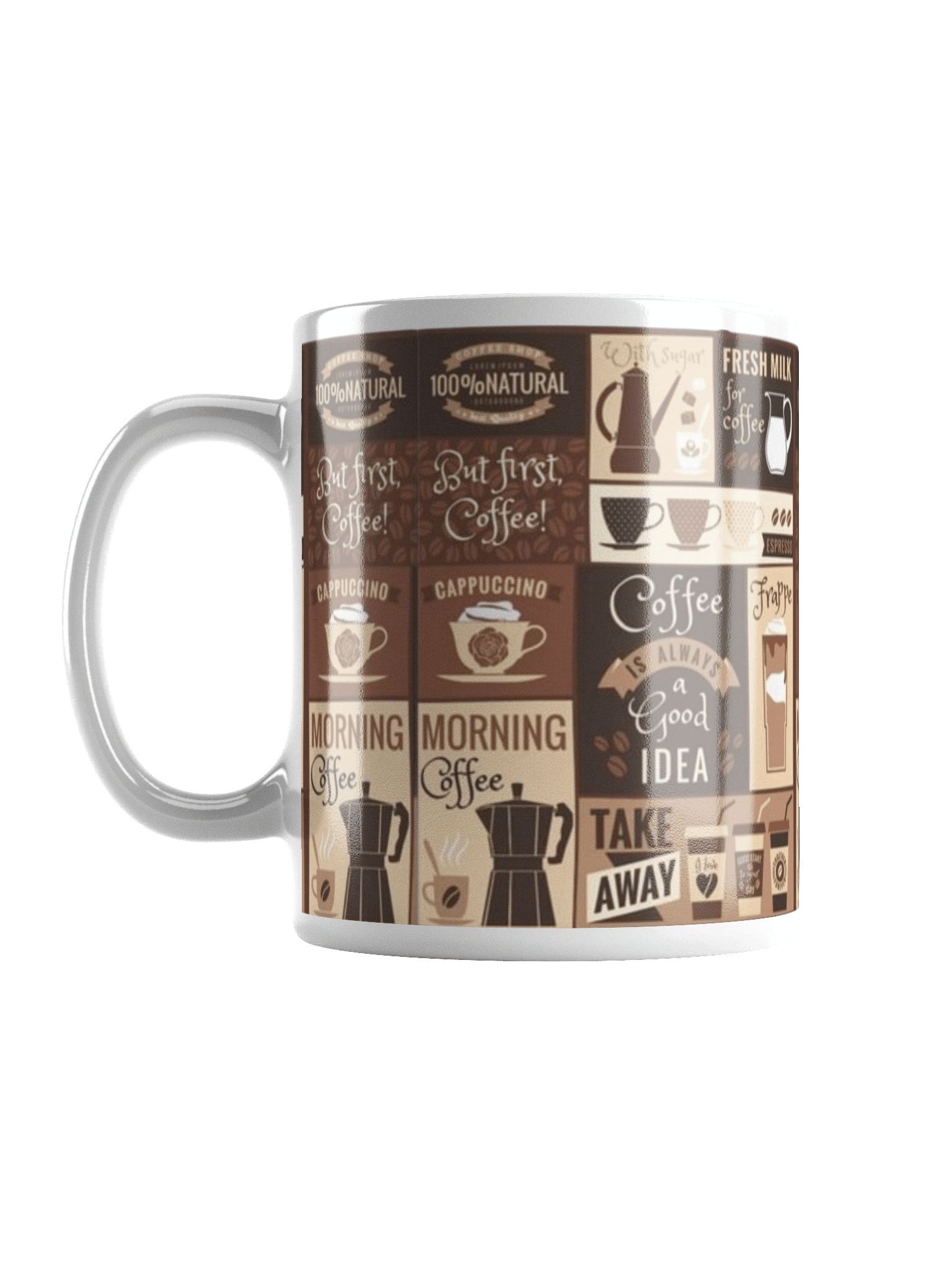 Vintage Coffee Chalkboard White Glossy Mug product image (2)