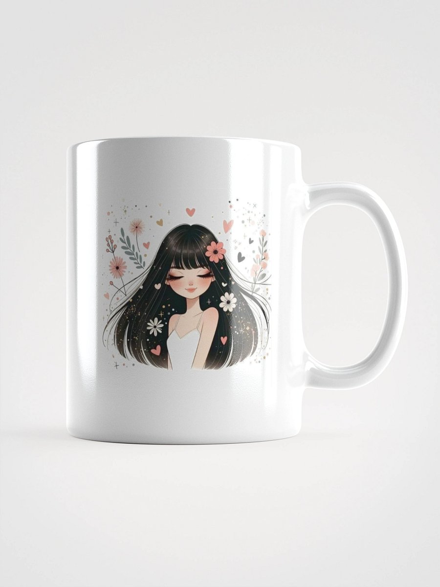 Charming Floral Girl Mug - Whimsical Aesthetic product image (1)