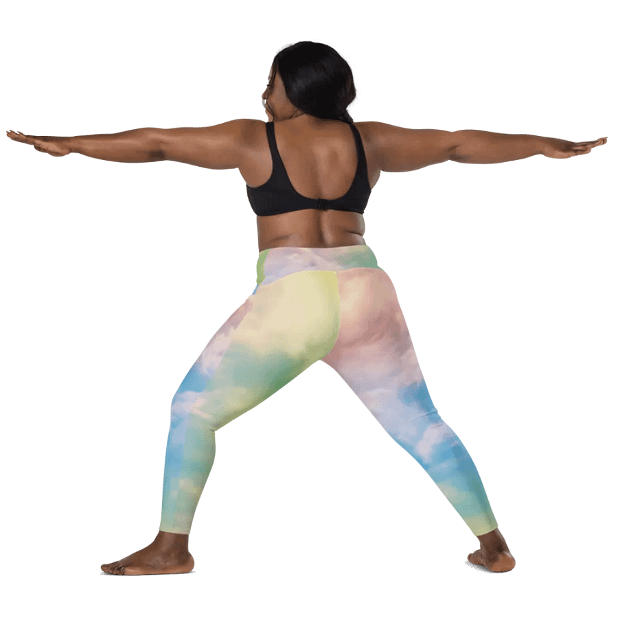 Blur cloud rainbow Design Leggings with Pocket - V10 product image (4)