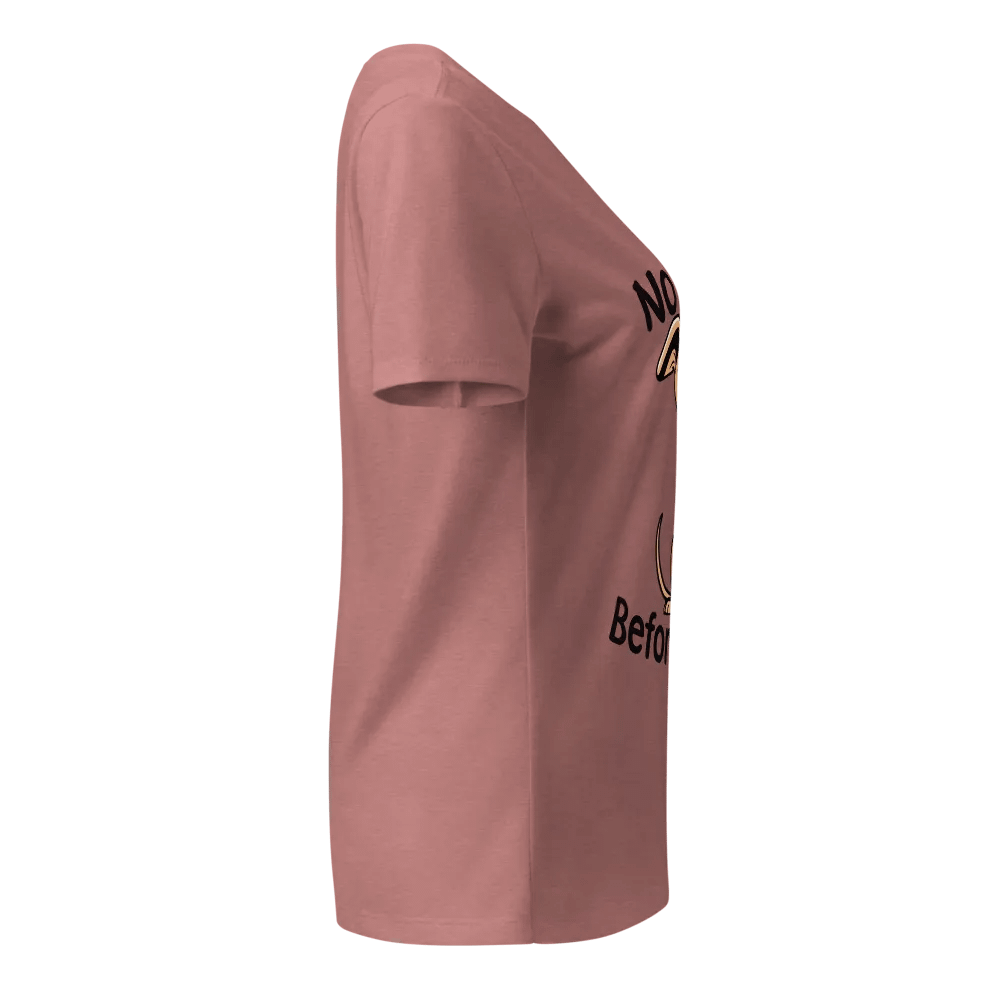 No Barkie Before Coffee Little Brown Dog - Women's Relaxed V-Neck T-Shirt product image (3)