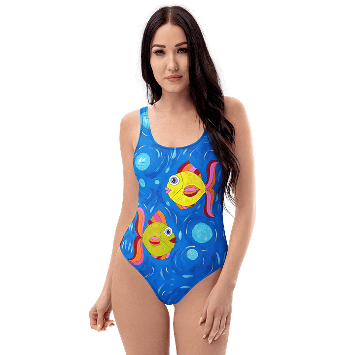 Fish style (art by Dina R.) acrylic painting picture - One-Piece Swimsuit product image (1)