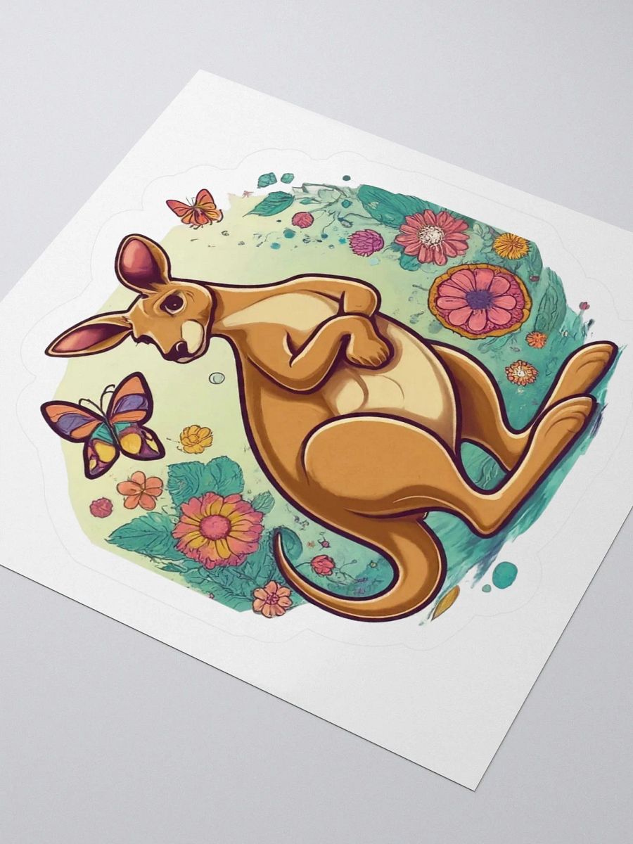 Kangaroo and Butterflies Kiss Cut Stickers product image (7)
