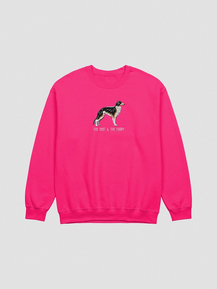 The Fast & The Furry Sweatshirt (Embroidered) of a Silken Windhound(Black & Tan) product image (13)