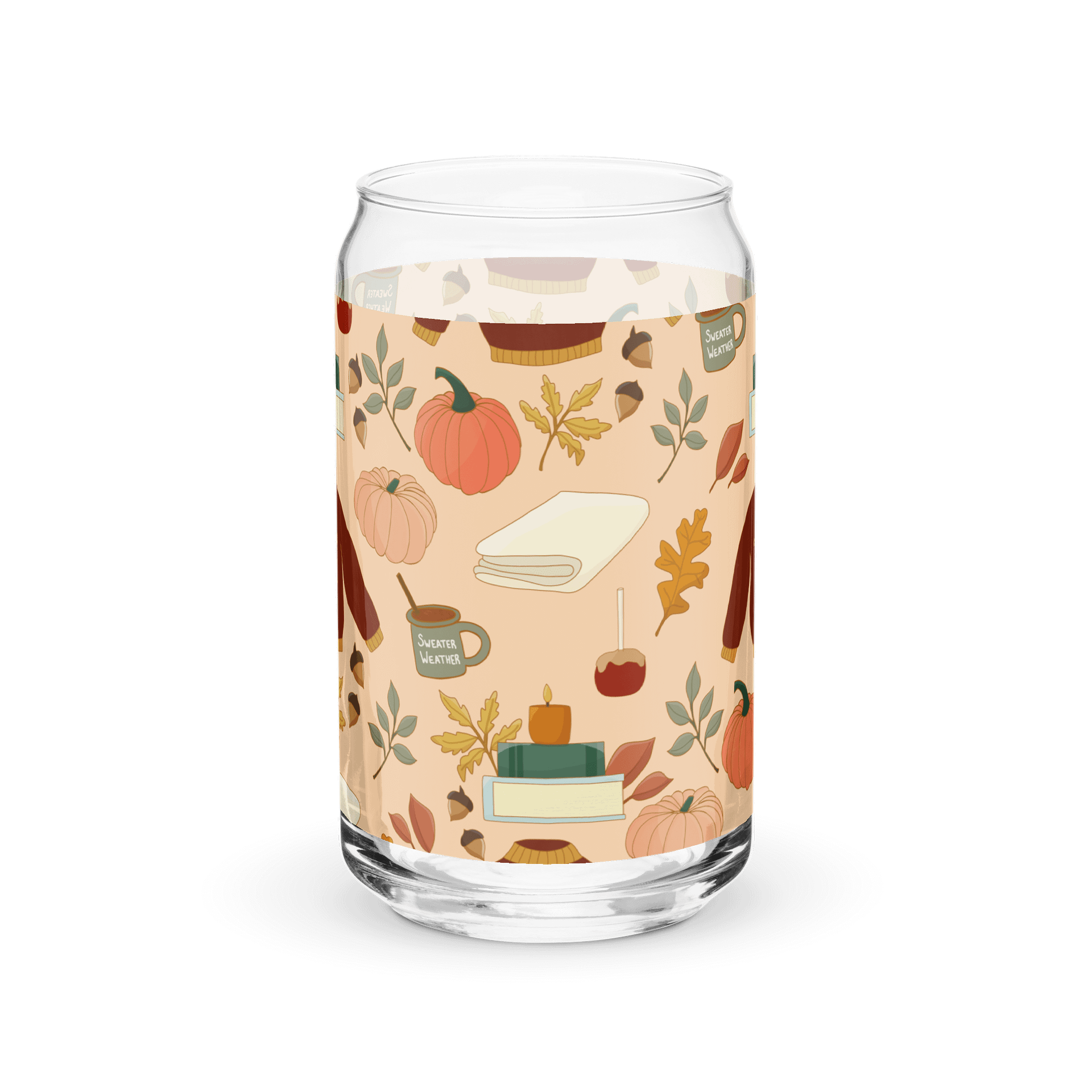 Cozy Fall Pattern Glass Tumbler product image (4)