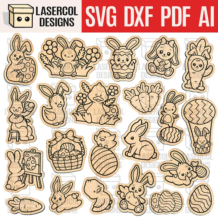 Easter Cutouts/Paint Kit Set 1 & Set 2 - Laser Cut Files product image (1)