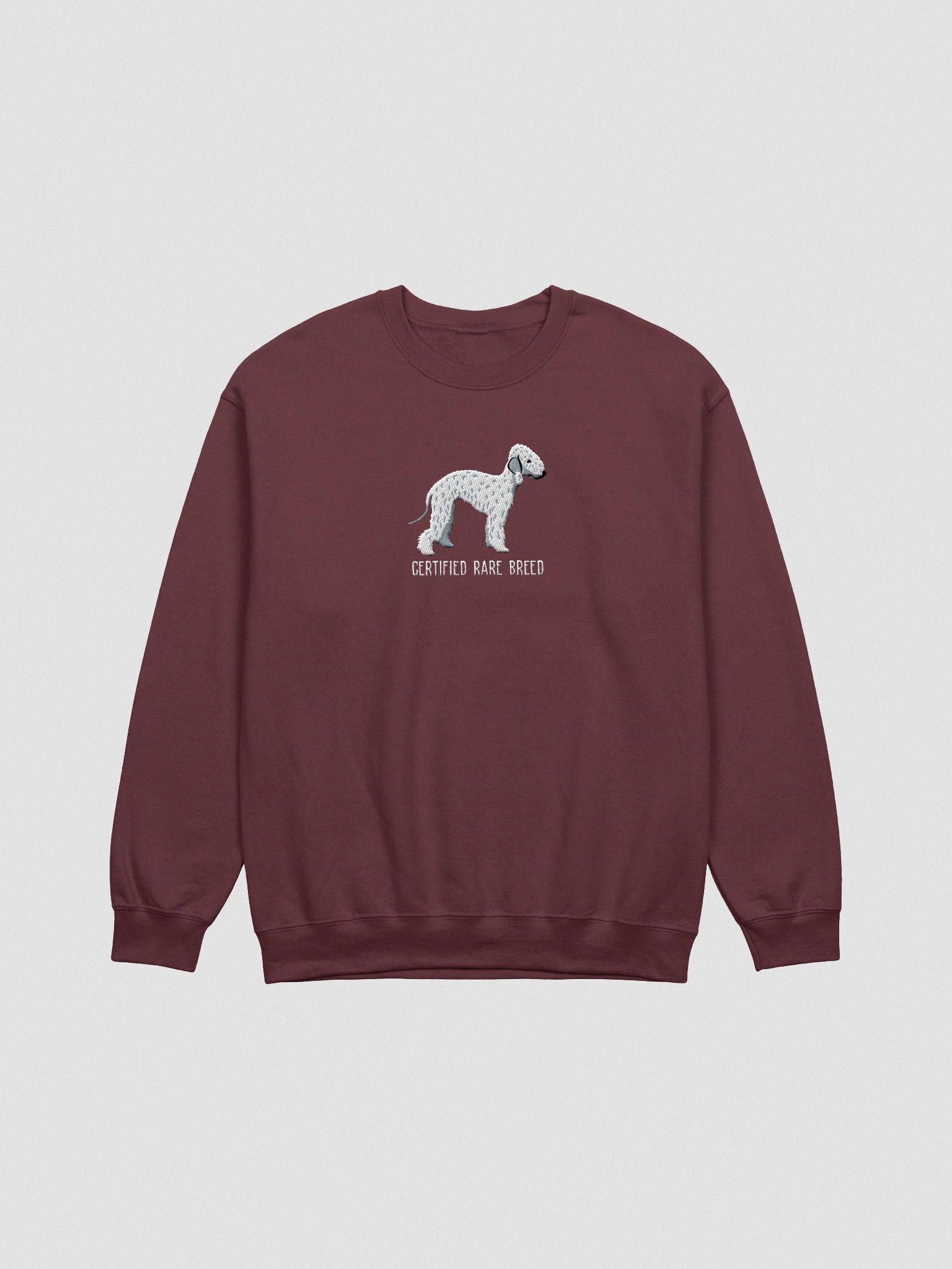 Certified Rare Breed Sweatshirt (Embroidered) of a Bedlington Terrier(White) product image (4)