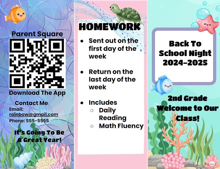 Ocean Back to School Brochure product image (2)