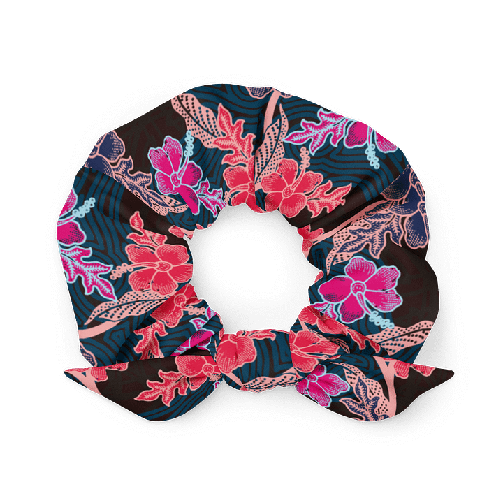 Batik-Inspired Tropical Floral Scrunchie product image (1)