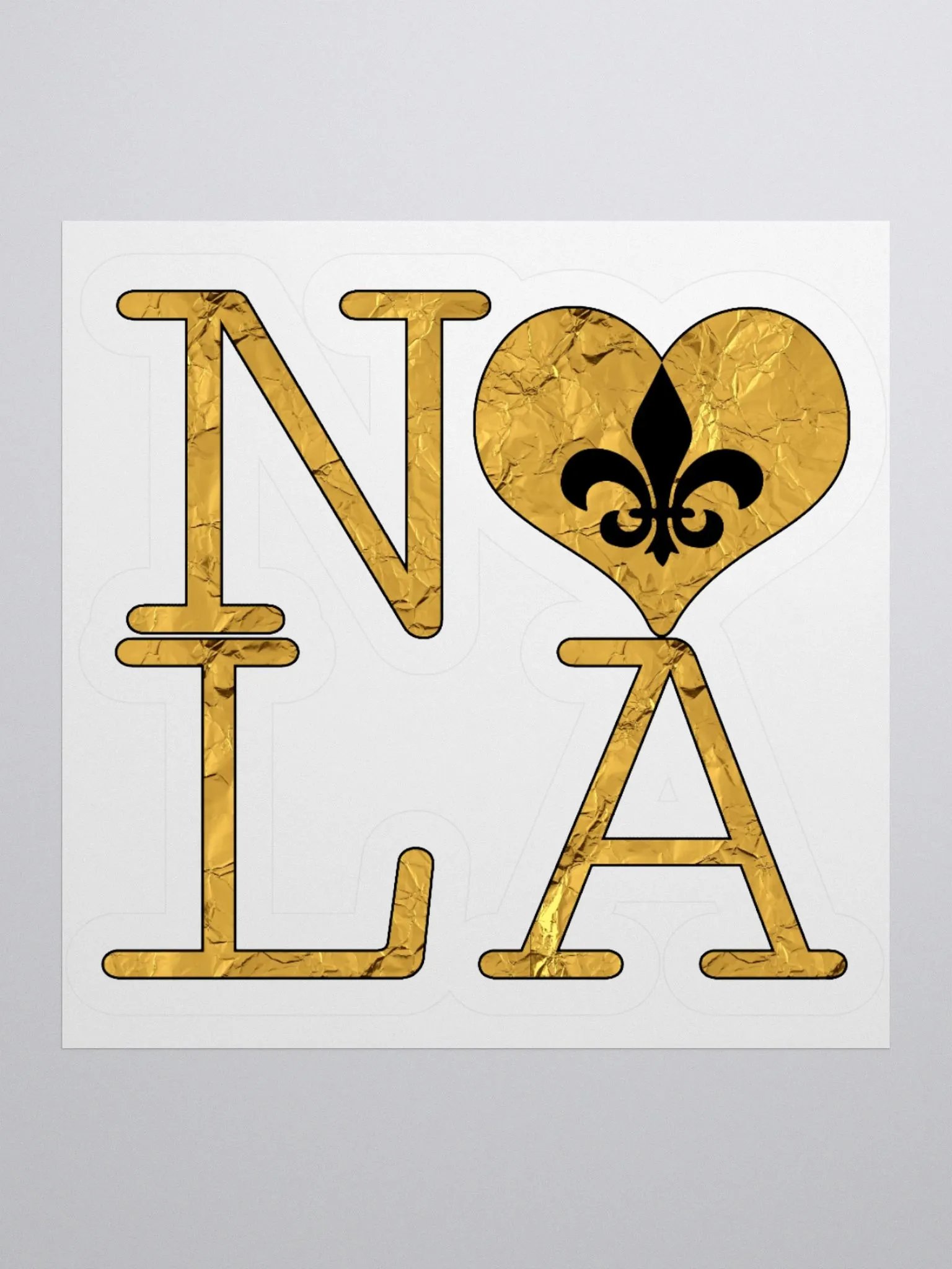 I LOVE NOLA **BIGSHOT STICKER** (GOLD WRAP FULL + OUTLINE) product image (1)