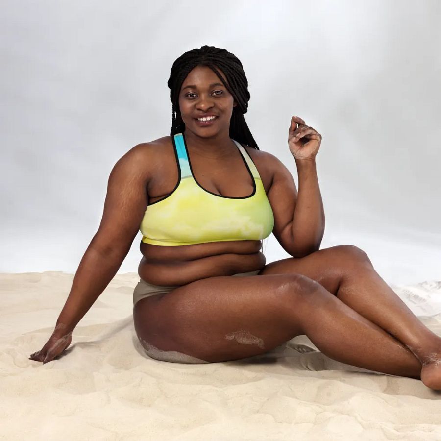 Blur cloud rainbow Design Padded Sports Bra - v8 product image (6)