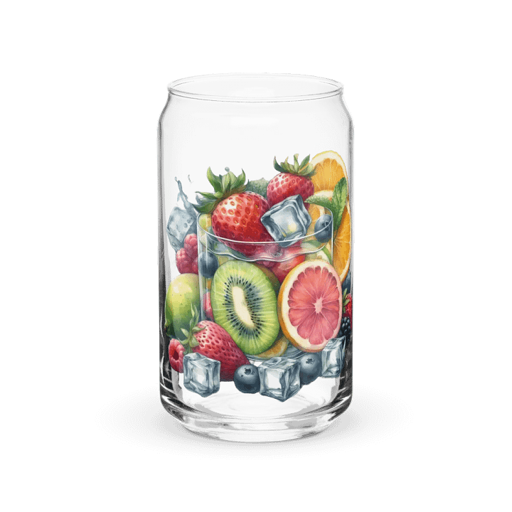 Fruit juice with fruit slice mixed water affect, design_06-Can-Shaped Glass product image (1)