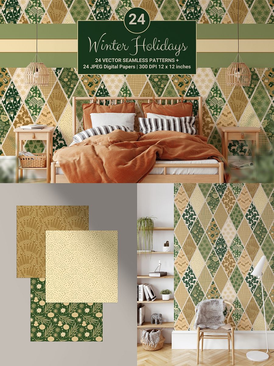 Winter Holidays Patchwork Patterns product image (5)