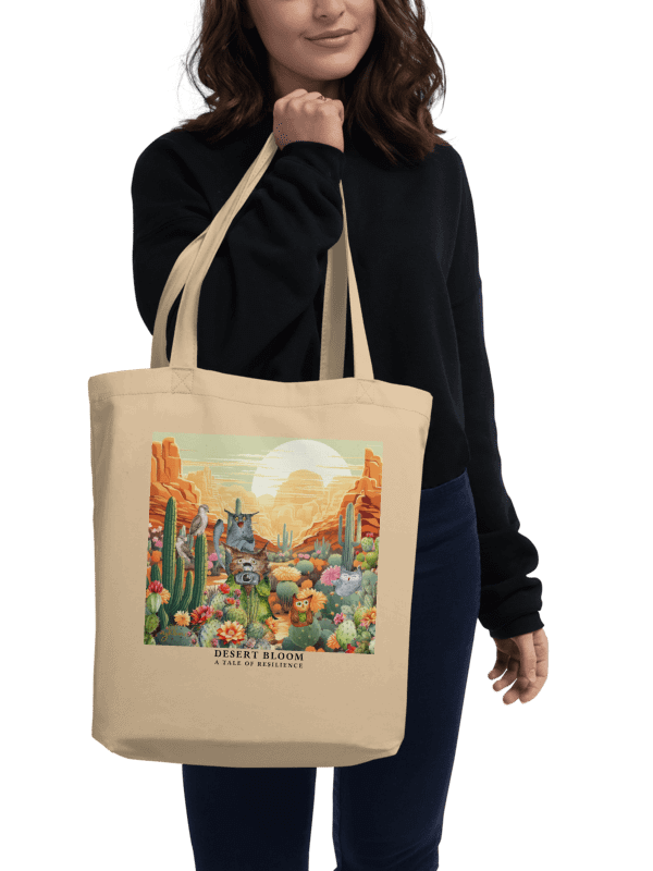 Desert Bloom: A Tale of Resilience Eco Tote Bag (Small) product image (6)
