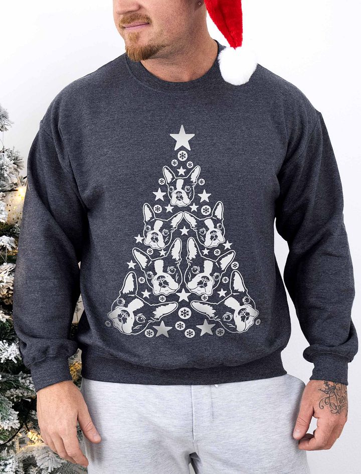Boston Terrier(2) Christmas Tree Sweatshirt Design for Boston Terrier Paw-rents product image (1)
