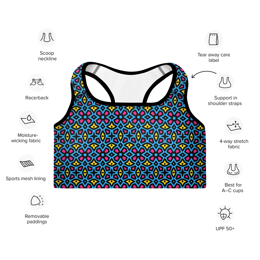 Pan Abstract (2) - Padded Sports Bra product image (7)