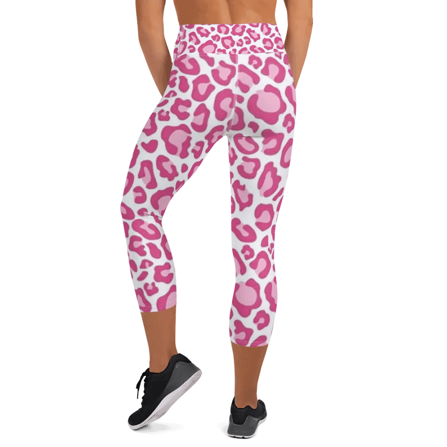 Pink Leopard Print Yoga Capri Leggings product image (5)