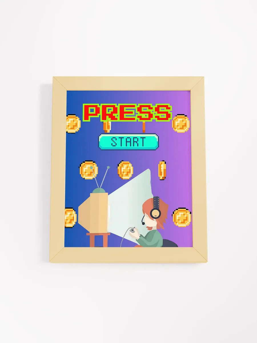 Pixelated Press Start Framed Poster product image (1)