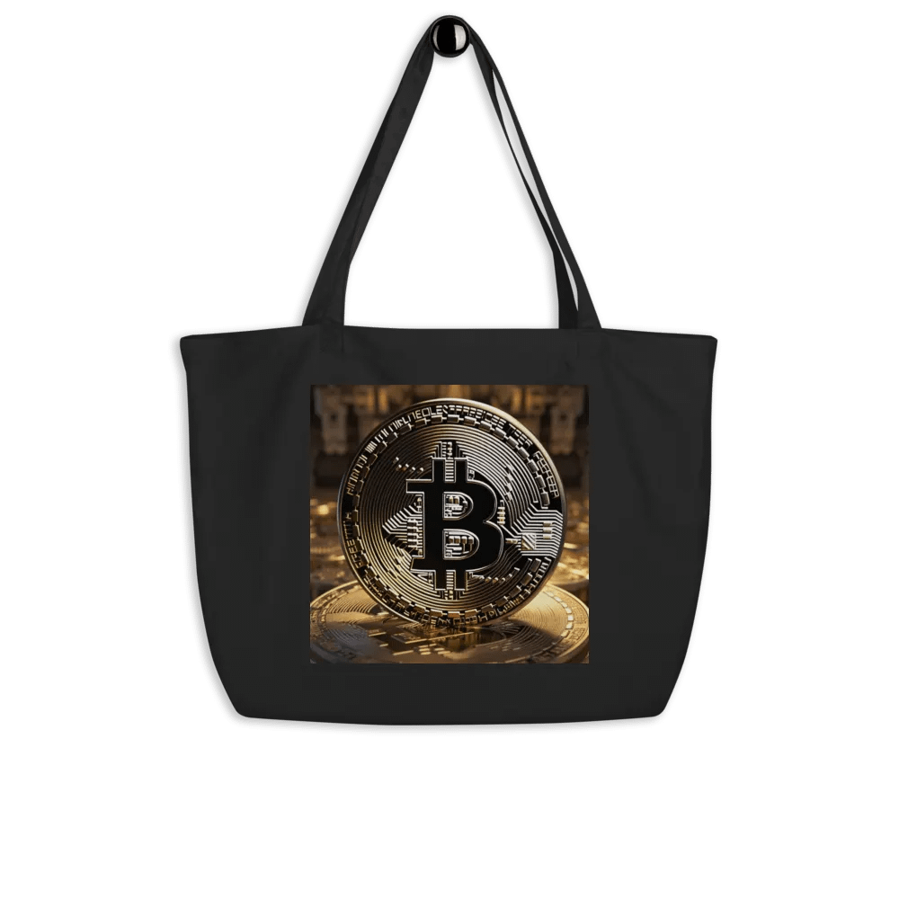 Golden Bitcoin Circuit Coin Tote Bag product image (4)