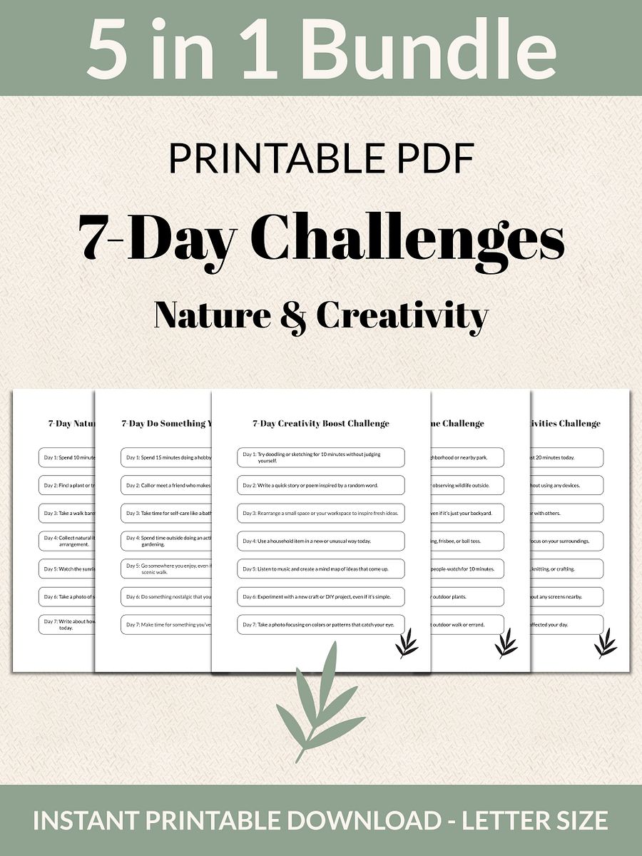 Nature & Creativity Bundle 7-Day Challenges Printable product image (1)