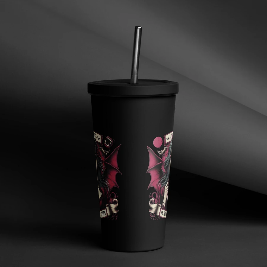 Coffee Is My Blood Type - Insulated Tumbler with a Straw product image (22)